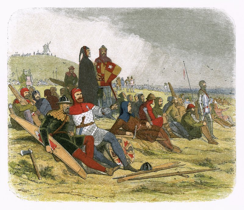 Os ingleses esperam pelos franceses em Crecy de James William Edmund Doyle