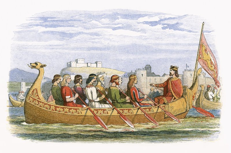 A barcaça de Edgar tripulada por oito reis no Dee de James William Edmund Doyle