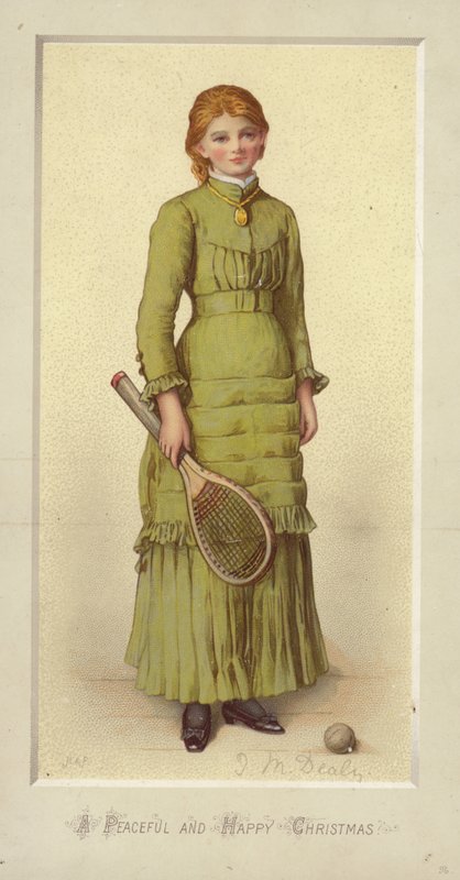 Um Natal pacífico e feliz (chromolitho) de Jane M. Dealy