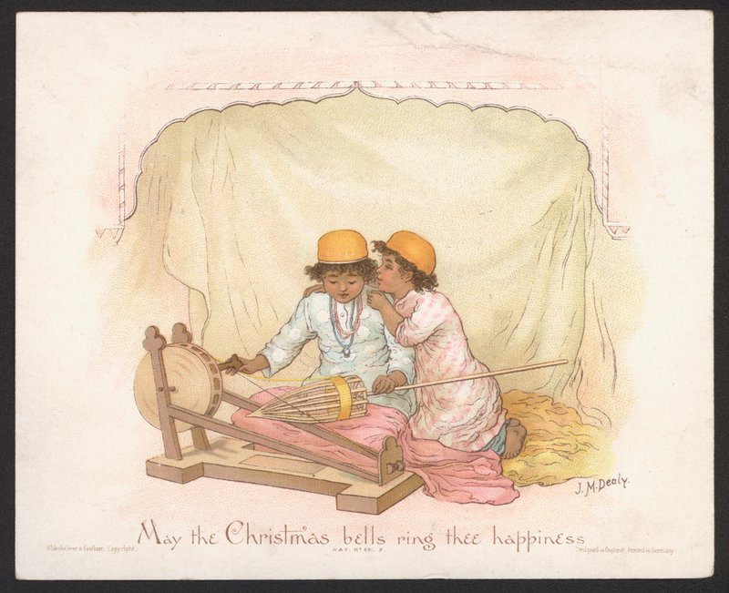 Cartão de Natal (chromolitho) de Jane M. Dealy