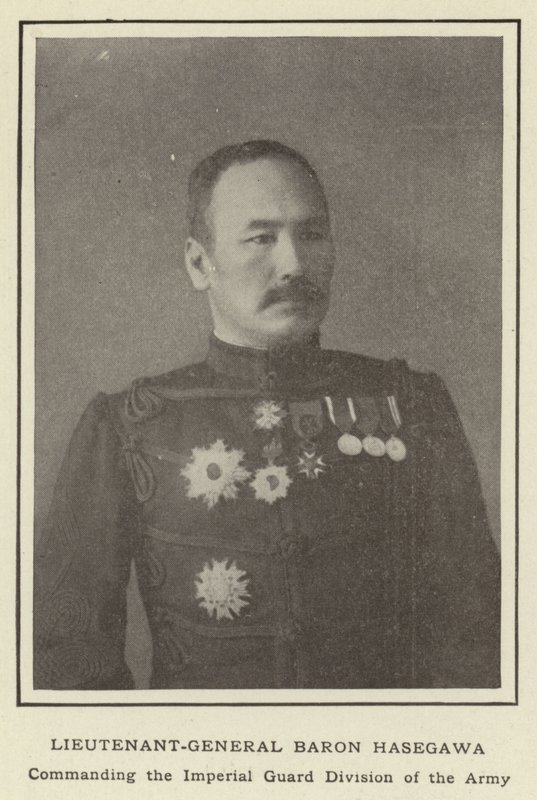 Tenente-General Barão Hasegawa, Comandante da Divisão da Guarda Imperial do Exército de Japanese Photographer