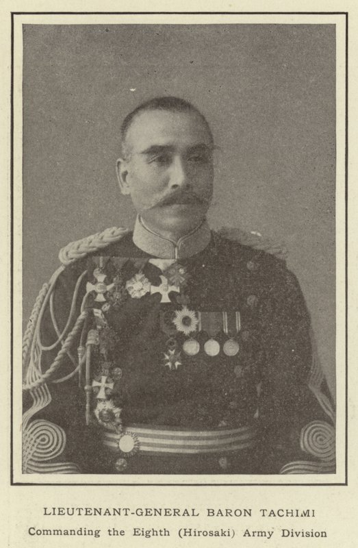 Tenente-General Barão Tachimi, Comandando a Oitava Divisão do Exército (Hirosaki) de Japanese Photographer