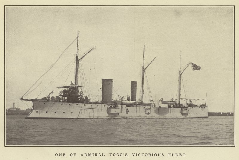 Uma das frotas vitoriosas do Admiral Togos de Japanese Photographer
