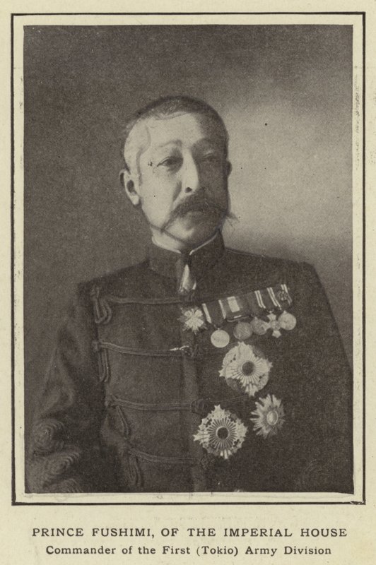 Príncipe Fushimi, da Casa Imperial, Comandante da Primeira Divisão do Exército (Tokio) de Japanese Photographer