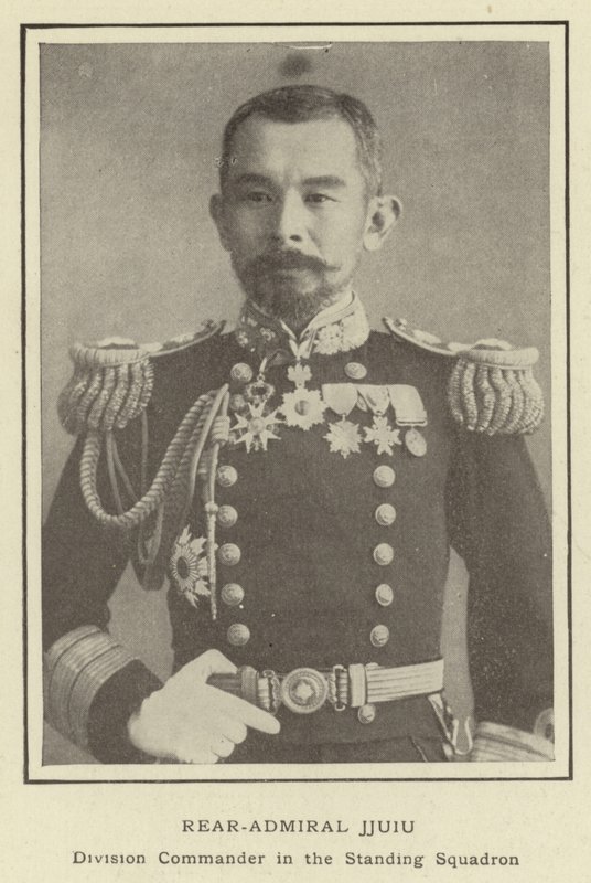 Contra-almirante Jjuiu, comandante de divisão no esquadrão permanente de Japanese Photographer