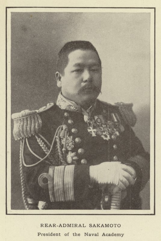 Contra-almirante Sakamoto, presidente da Academia Naval de Japanese Photographer