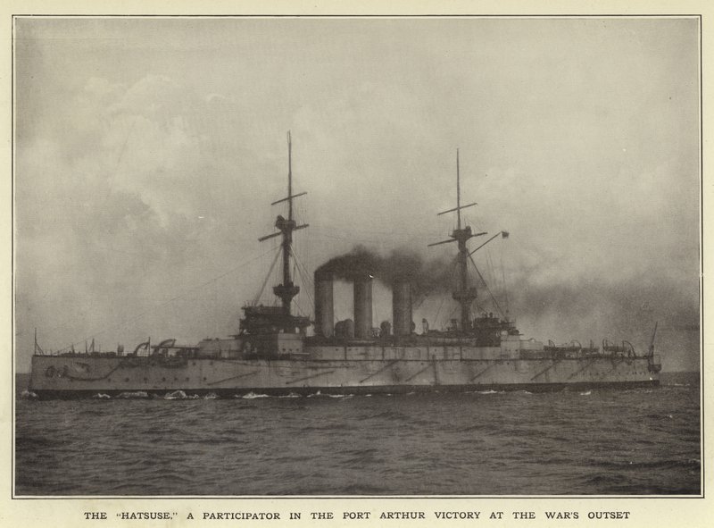 O Hatsuse, um participante da vitória de Port Arthur no início das guerras de Japanese Photographer