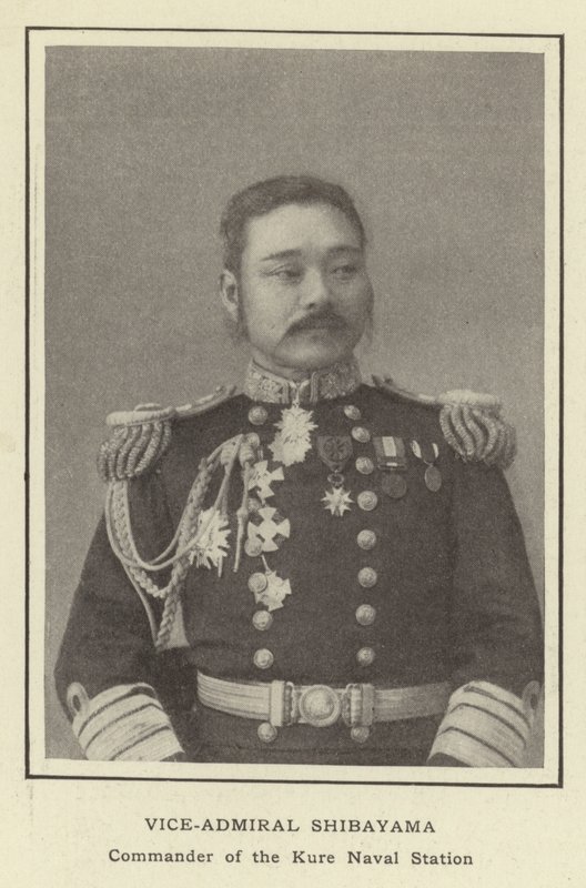 Vice-almirante Shibayama, comandante da Estação Naval de Kure de Japanese Photographer