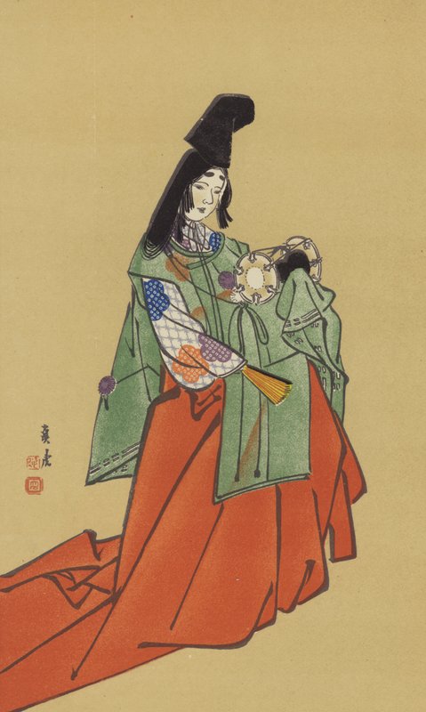 Um Shirabyoshi, na Era do Governo Kamakura (chromolitho) de Japanese School