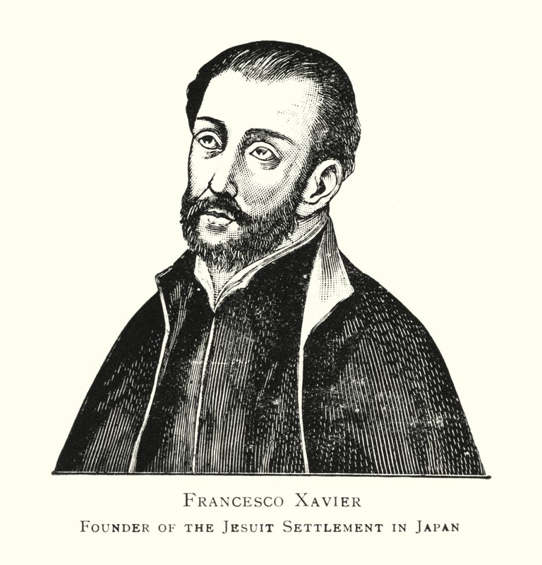 Francesco Xavier, Fundador do Assentamento Jesuíta no Japão (litho) de Japanese School