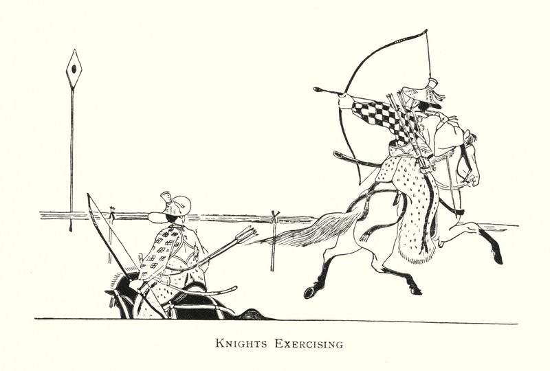 Exercício dos Cavaleiros (litho) de Japanese School