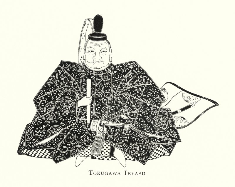 Tokugawa Ieyasu (litho) de Japanese School