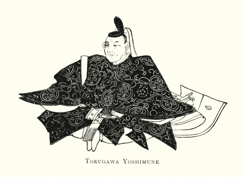 Tokugawa Yoshimune (litho) de Japanese School