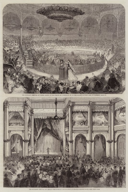 A gravura do Festival de Schiller de Jean Adolphe Beauce