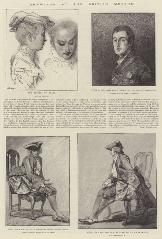 Desenhos no Museu Britânico de Jean Antoine Watteau