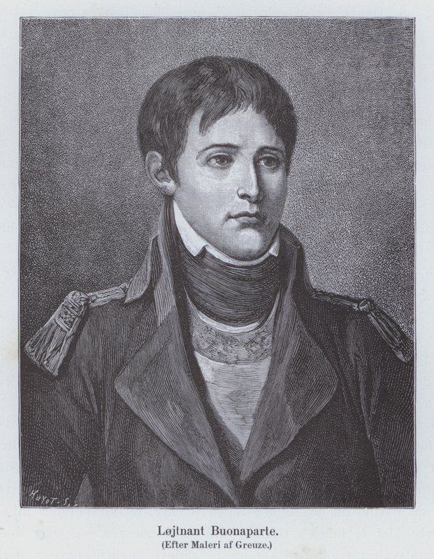 Napoleão Bonaparte como jovem tenente de artilharia, c1785 (litho) de Jean Baptiste (after) Greuze