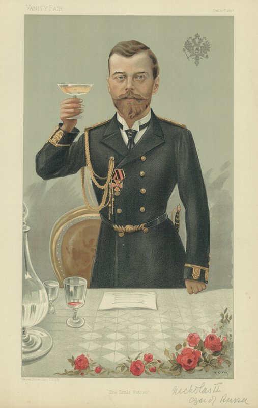 ELE O Czar Nicholas II KG (cor litho) de Jean Baptiste (after) Guth