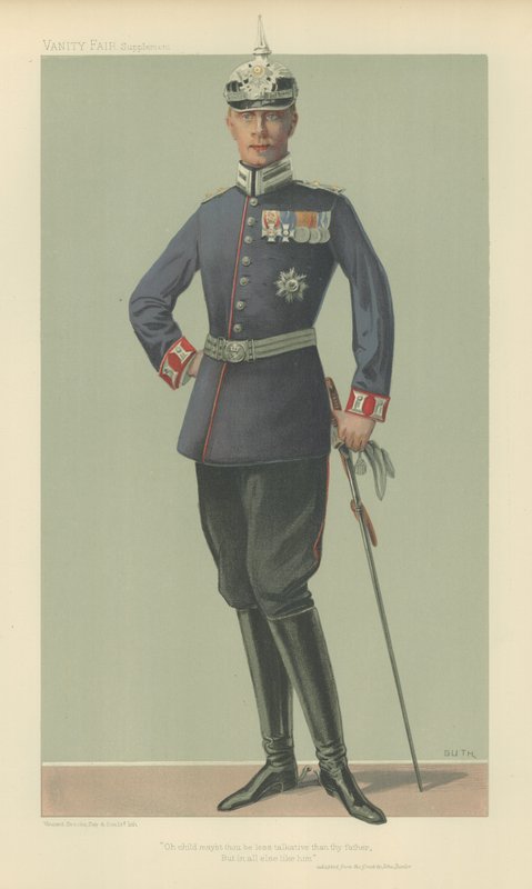 HRH O Príncipe Herdeiro da Alemanha (cor litho) de Jean Baptiste (after) Guth
