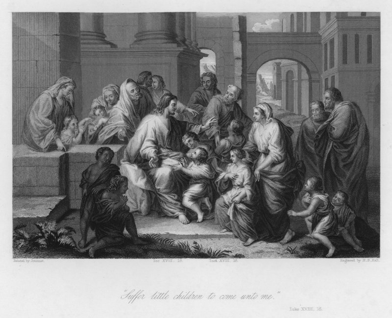Cristo abençoa as criancinhas, Lucas XVIII de Jean Baptiste (after) Jouvenet