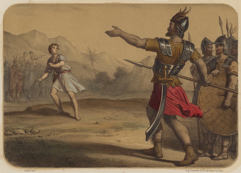 Golias Defie David de Jean Baptiste Auguste Leloir