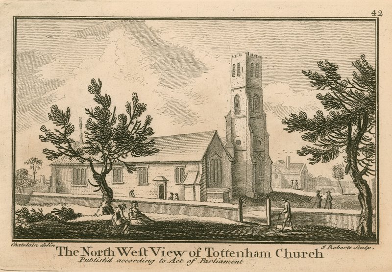 A, noroeste, vista, de, igreja tottenham, londres de Jean Baptiste Claude Chatelain