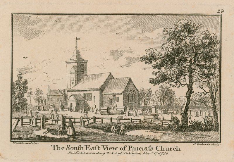 A, sul, leste, vista, de, st pancras, igreja, londres de Jean Baptiste Claude Chatelain