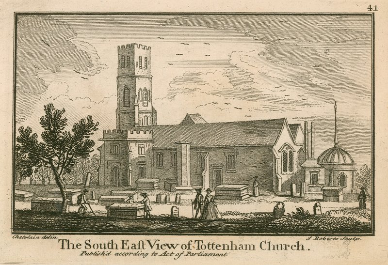 A, sul, leste, vista, de, igreja tottenham, londres de Jean Baptiste Claude Chatelain