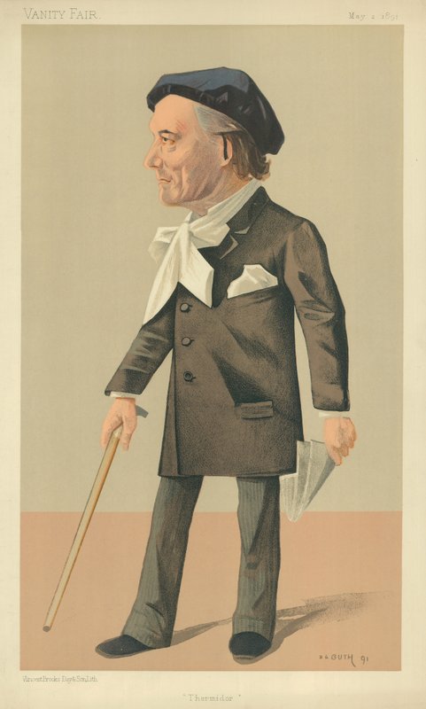 M Victorien Sardou, Thermidor, 2 de maio de 1890, desenho animado da Vanity Fair de Jean Baptiste Guth