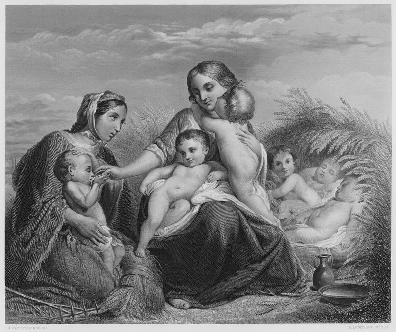 Caridade, da foto da Coleção Real (gravura) de Jean Baptiste van Eycken
