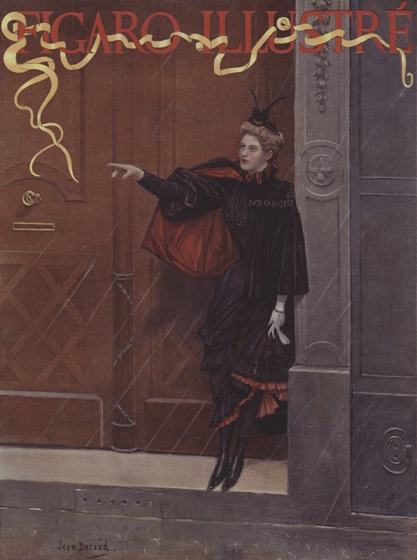 Está chovendo (Está chovendo) Capa do Ilustre Figaro, novembro de 1893 de Jean Beraud
