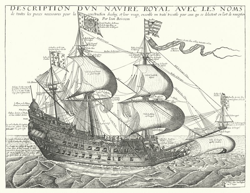 Navio de guerra francês, c1657 de Jean Boisseau