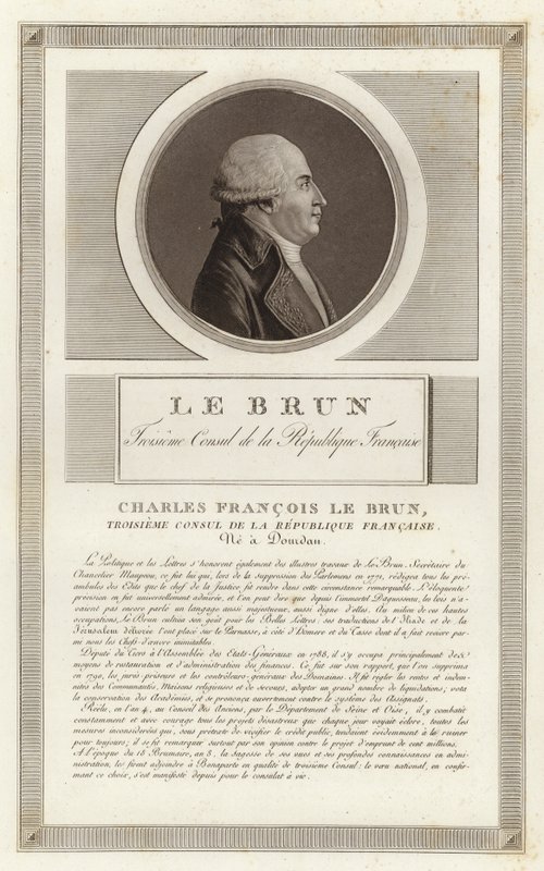 Retrato de Charles-François Lebrun, duque de Piacenza de Jean Duplessi Bertaux