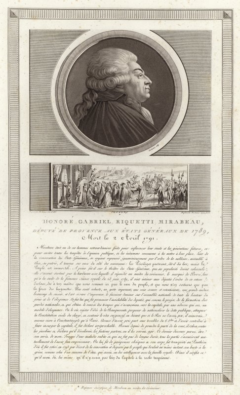 Retrato de honra Gabriel Riqueti, conde de Mirabeau de Jean Duplessi Bertaux
