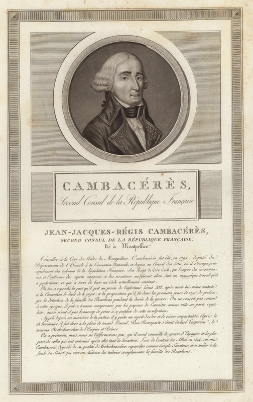 Retrato de Jean Jacques Regis de Cambaceres de Jean Duplessi Bertaux