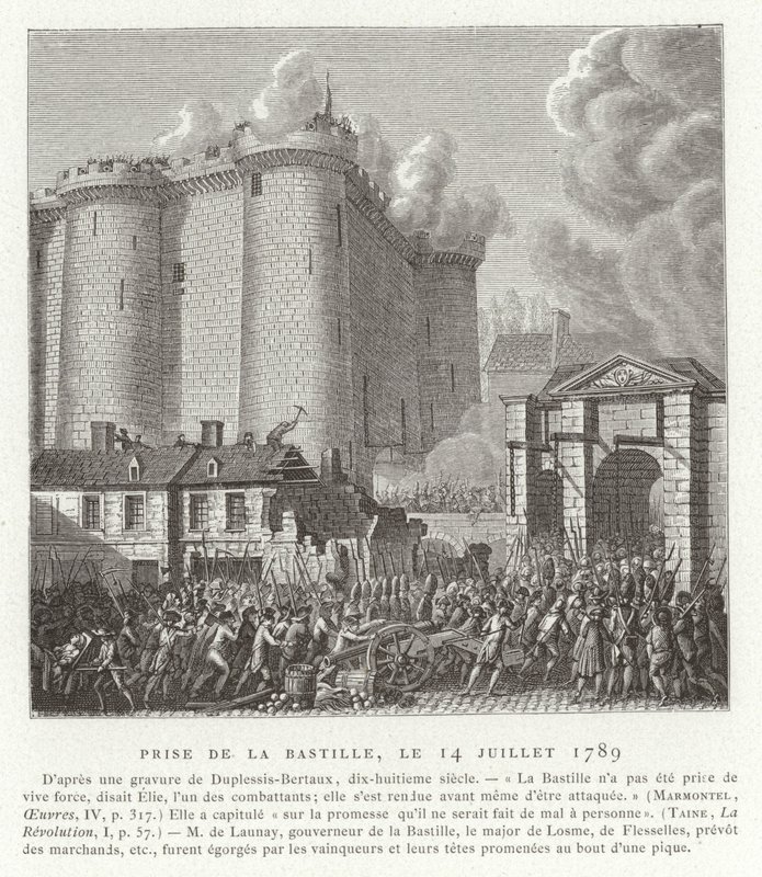 Tomada da Bastilha, Paris, Revolução Francesa, 14 de julho de 1789 de Jean Duplessis Bertaux