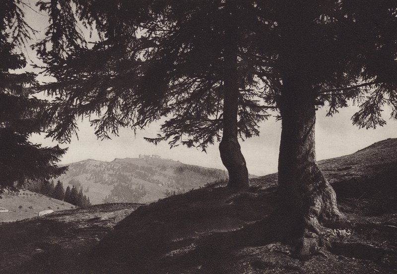 Rigi Staffel, caminho pedestre perto de Staffel (foto a p/b) de Jean Gaberell