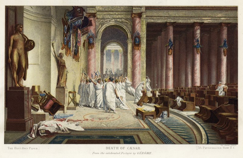 A Morte de César (chromolitho) de Jean Leon (after) Gerome