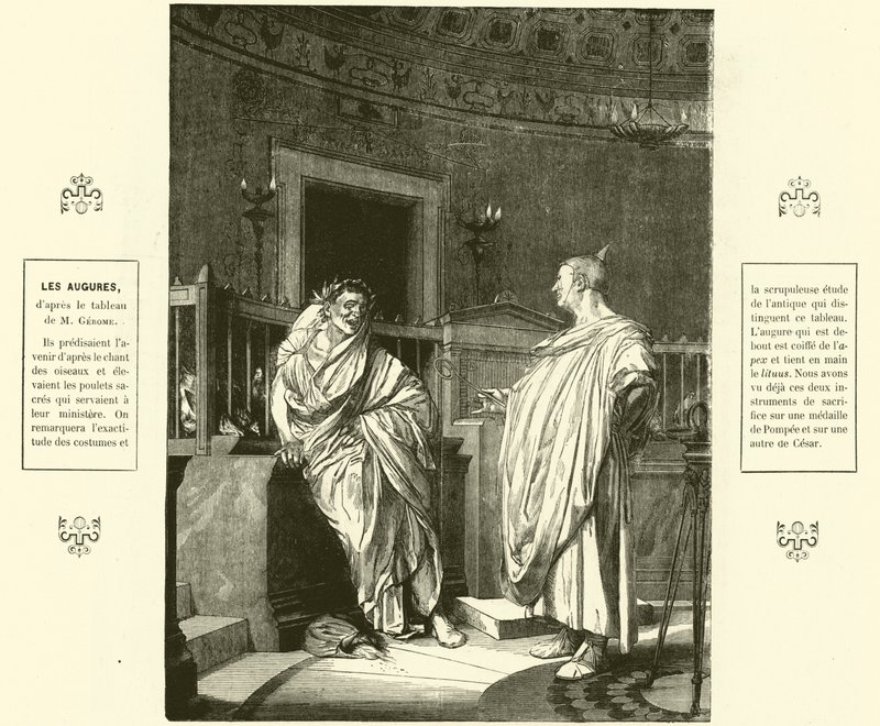 Dois Augures, sacerdotes da Roma antiga (gravura) de Jean Leon (after) Gerome