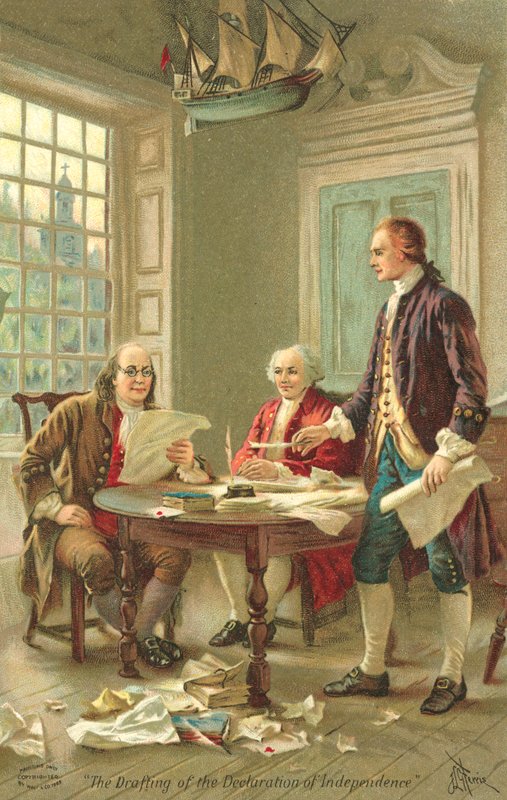 Elaboração da Declaração de Independência dos Estados Unidos, Filadélfia, Pennsylvania de Jean Leon Gerome Ferris