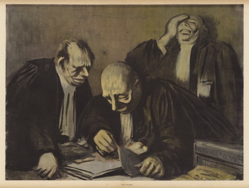Os Advogados (cor litho) de Jean Louis Forain