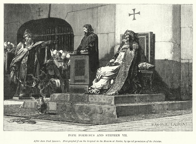 Papa Formoso e Estêvão VII (gravura) de Jean Paul (after) Laurens