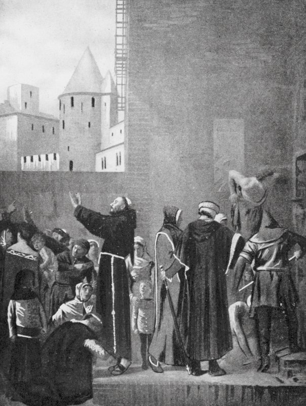 Os albigenses de Carcassonne (litografia) de Jean Paul (after) Laurens