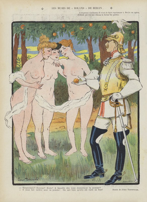 As musas de Roland de Berlim. Ilustração para Le Rire de Jehan Testevuide