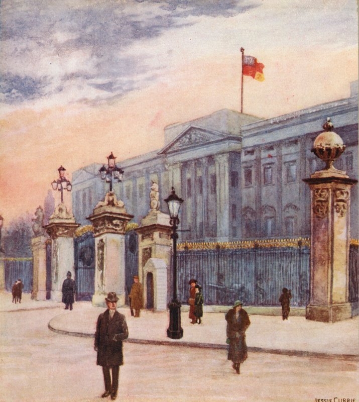 Palácio de Buckingham (litografia a cores) de Jessie Currie