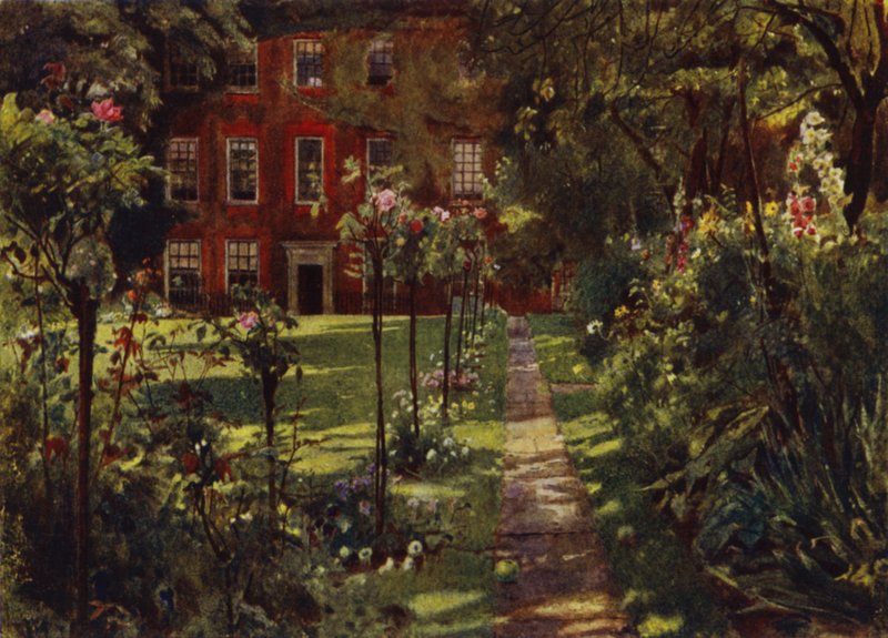 Walpole House, Vista da Casa e Jardim (cor litho) de Jessie MacGregor