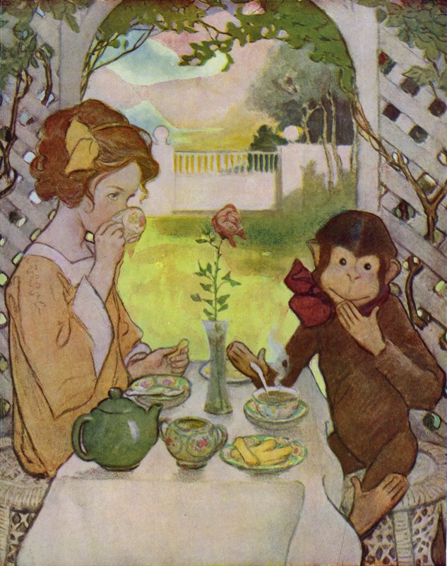 A bela e a fera (lito colorido) de Jessie Willcox Smith