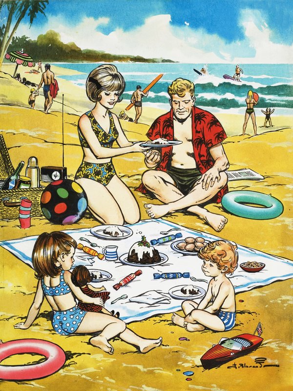 Um piquenique de Natal na praia de Jesus Blasco