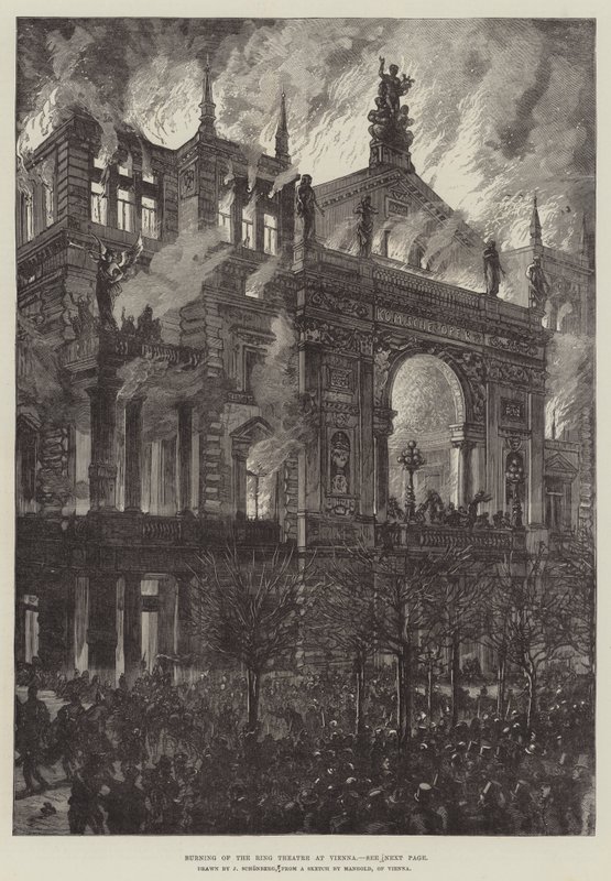 Queima do Ring Theatre em Viena de Johann Nepomuk Schonberg