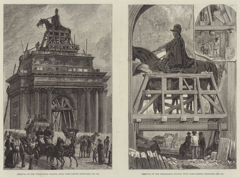 Remoção da estátua de Wellington de Johann Nepomuk Schonberg