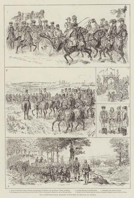 As manobras militares austro-húngaras em Belovar, na Croácia de Johann Nepomuk Schonberg